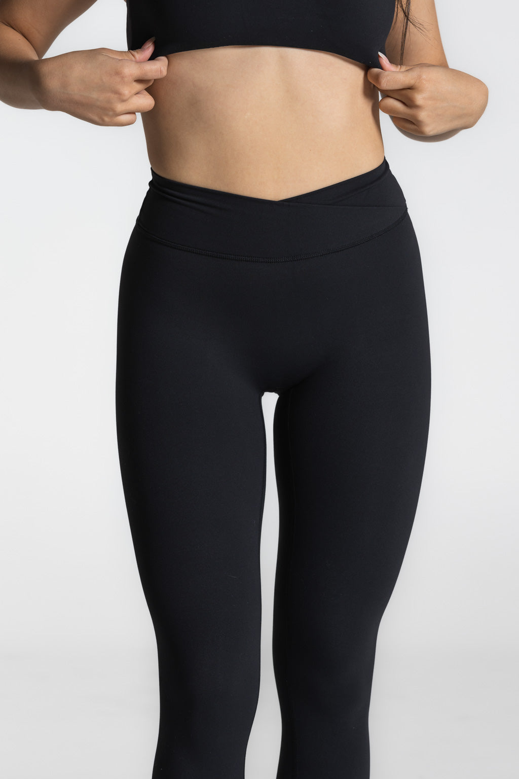Women's Crossover Waistband No Front Seam Workout Yoga Leggings